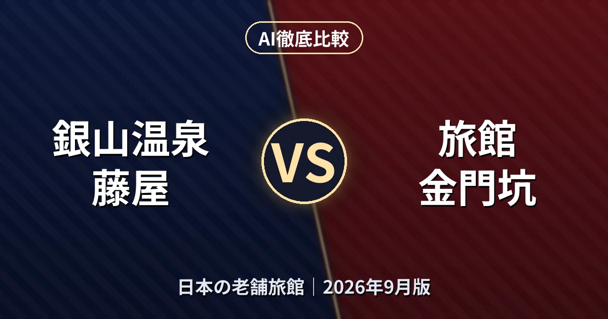 銀山温泉 藤屋 vs 旅館 金門坑|日本の老舗旅館AI徹底比較
